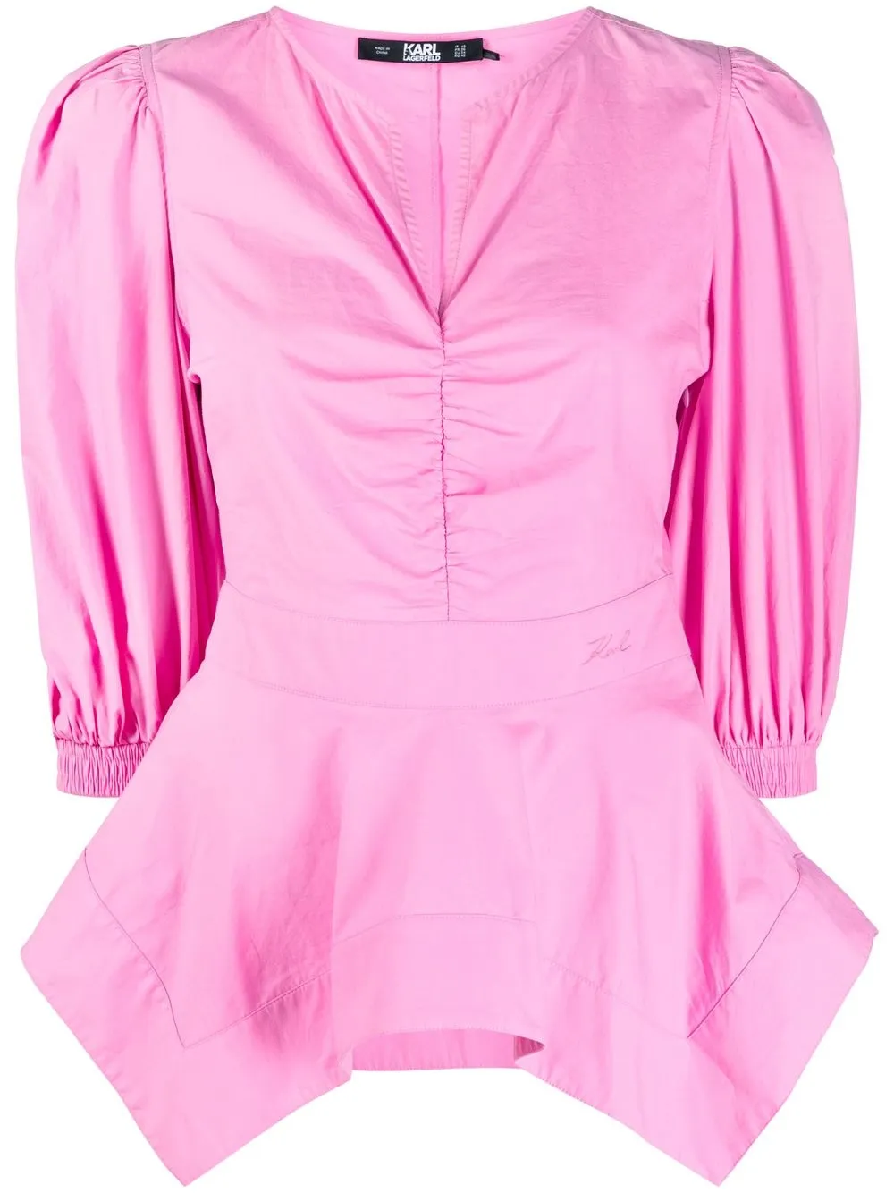 

Karl Lagerfeld blusa de popelina con peplum - Rosado