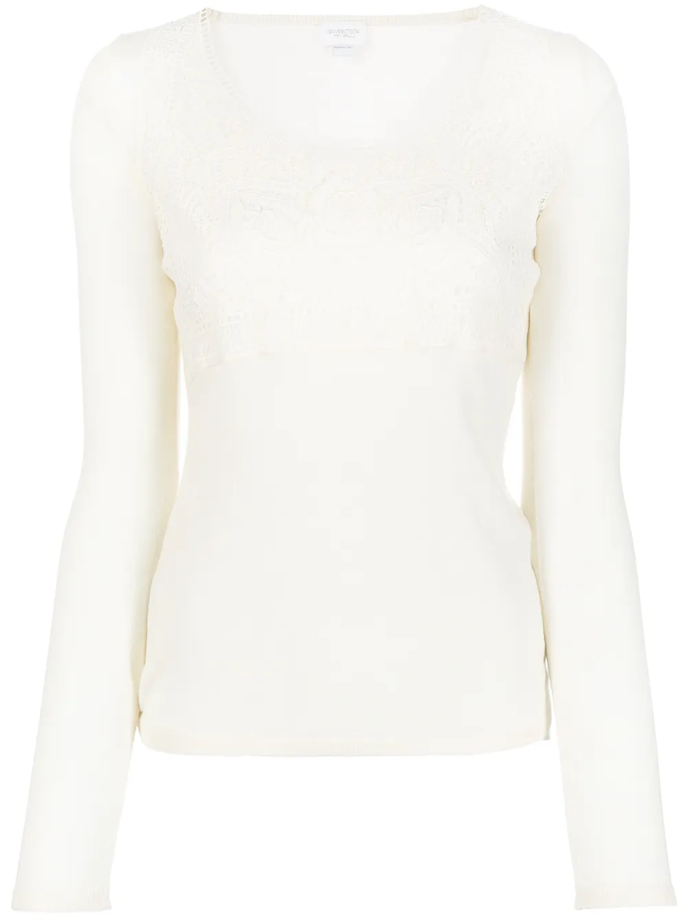 

Giambattista Valli crochet-panelled fine-knit jumper - Neutrals