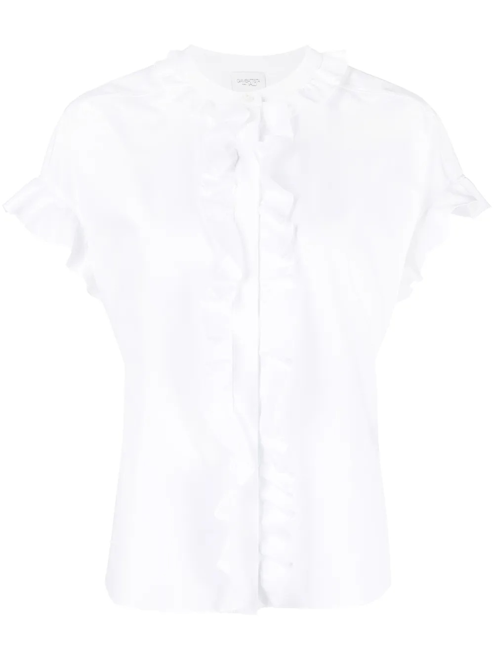 

Giambattista Valli blusa manga corta con volantes - Blanco