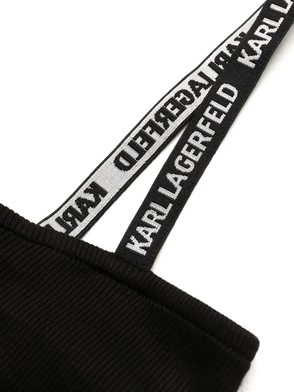  Karl Lagerfeld Geripptes Bandeau Top   Schwarz 