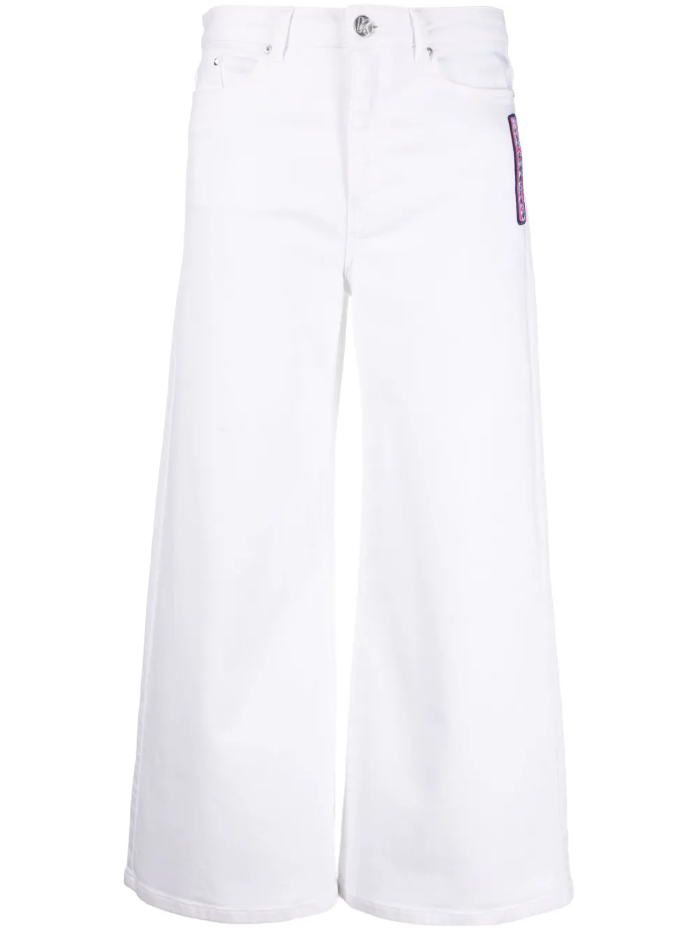 Karl Lagerfeld Cropped Straight-leg Jeans In White