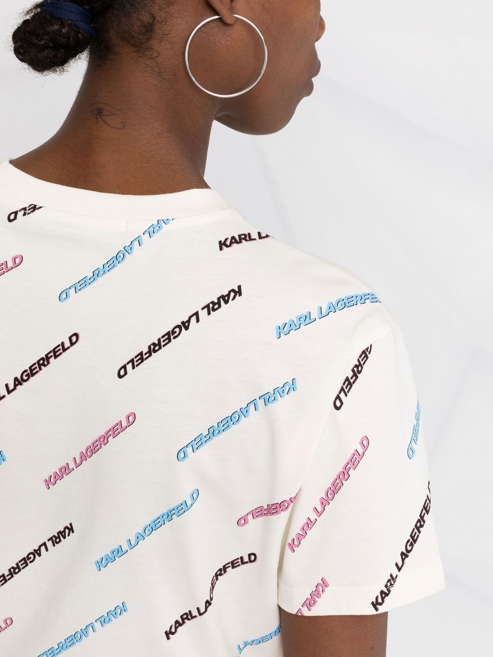 Shop Karl Lagerfeld Future Logo-print T-shirt In Neutrals