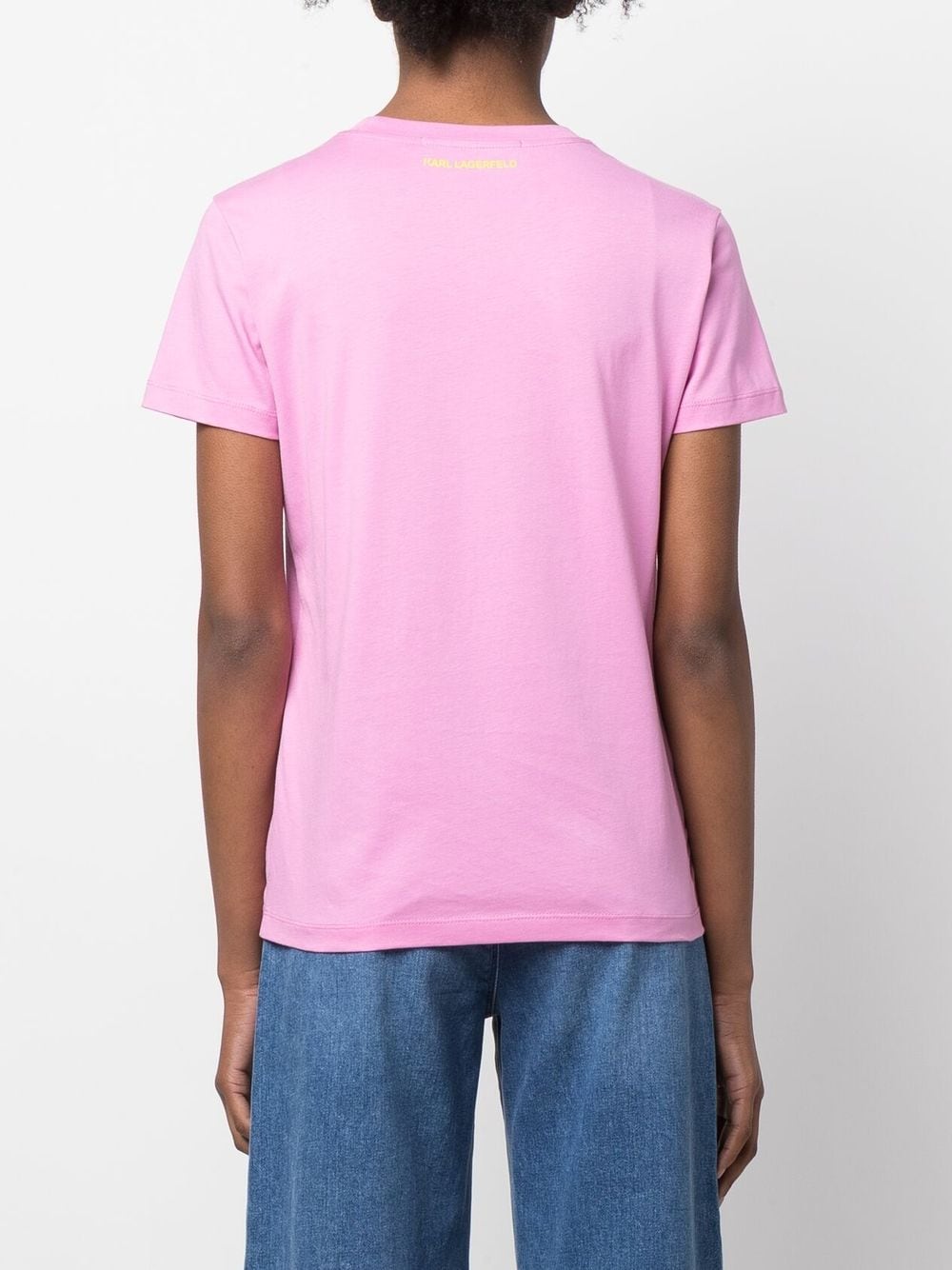 Shop Karl Lagerfeld Future Logo-print T-shirt In Pink