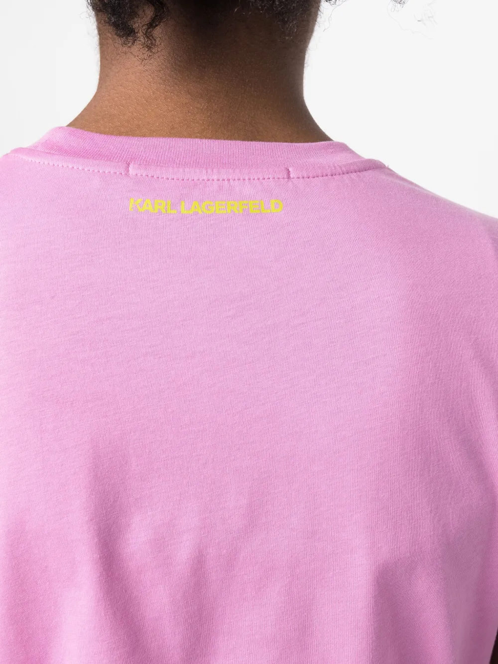Karl Lagerfeld Future Logo-print T-shirt In Pink