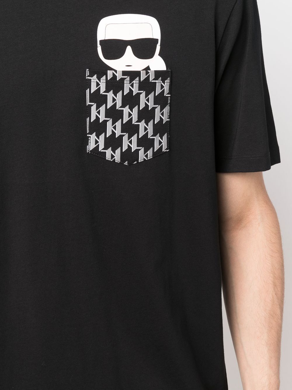 Karl Lagerfeld Ikonik Karl monogram-pocket T-shirt - Farfetch