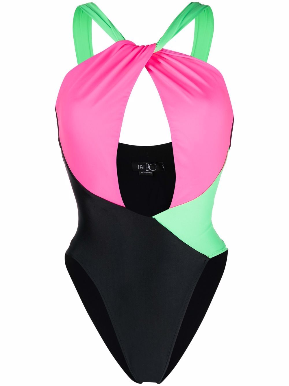 PatBO colour-black Twisted Swimsuit - Farfetch