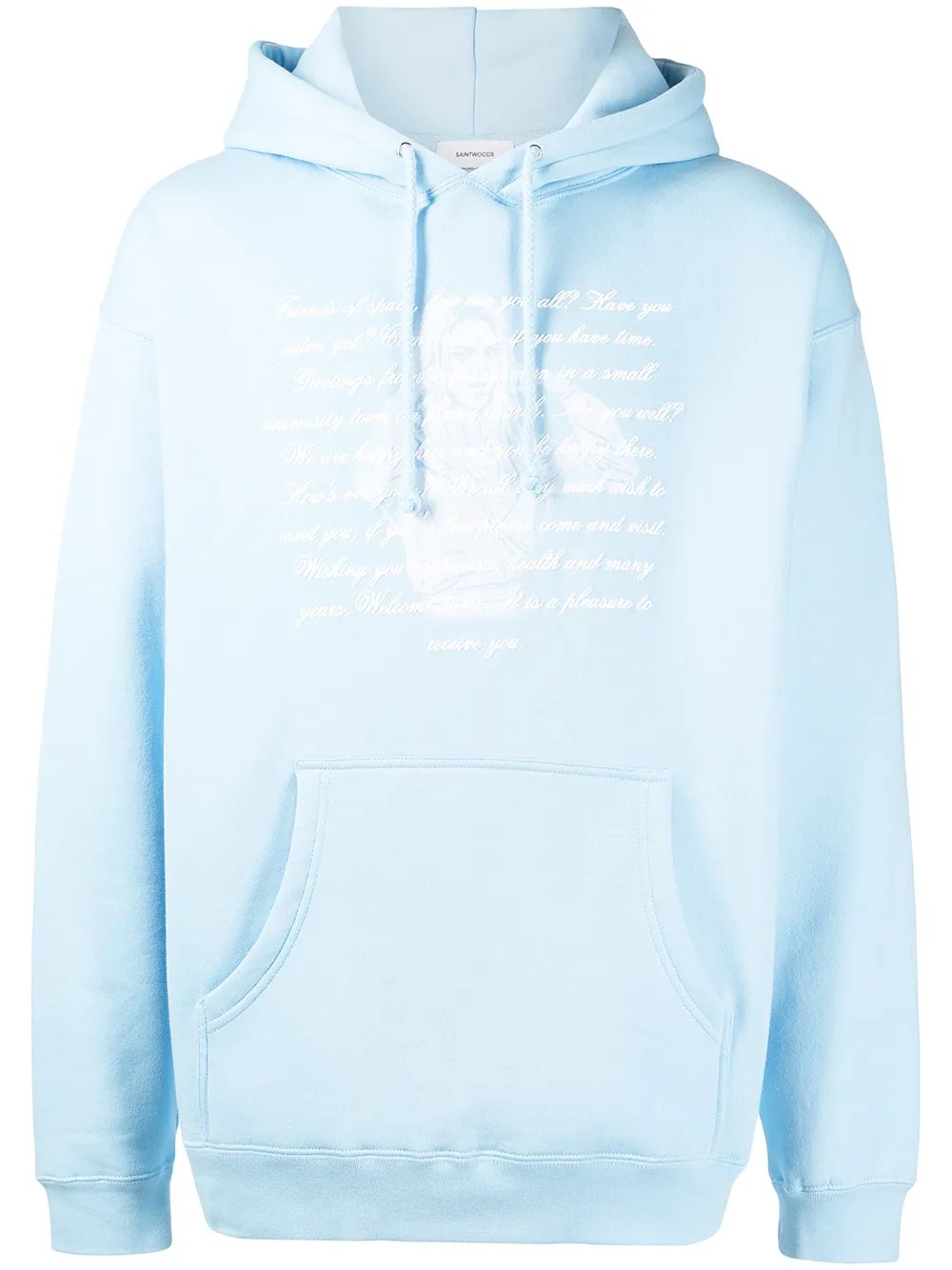 

Saintwoods graphic-print long-sleeved hoodie - Blue