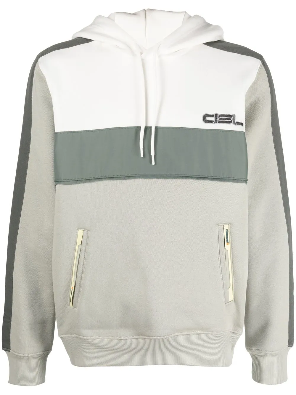 

Diesel sudadera S-GINNERO a rayas con capucha - Blanco