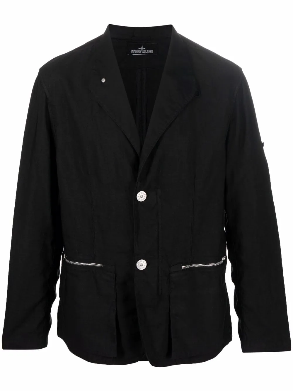 Stone Island Shadow Project льняной пиджак с молниями