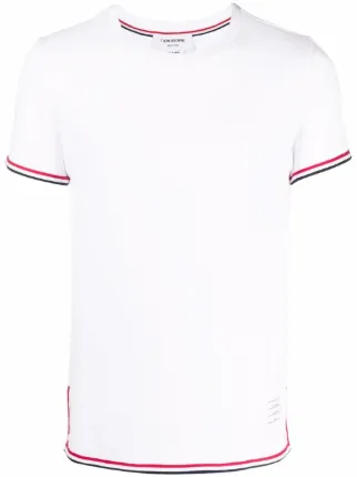 Thom Browne コントラストトリム Tシャツ | ホワイト | FARFETCH JP