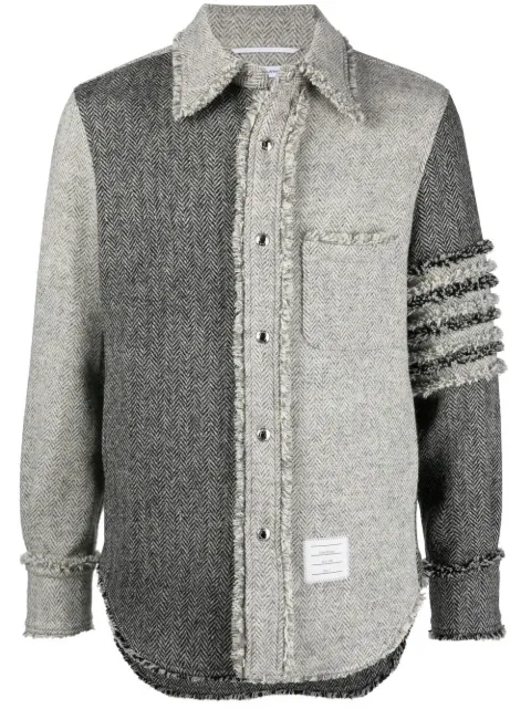 Thom Browne 4-Bar contrast-panel shirt jacket