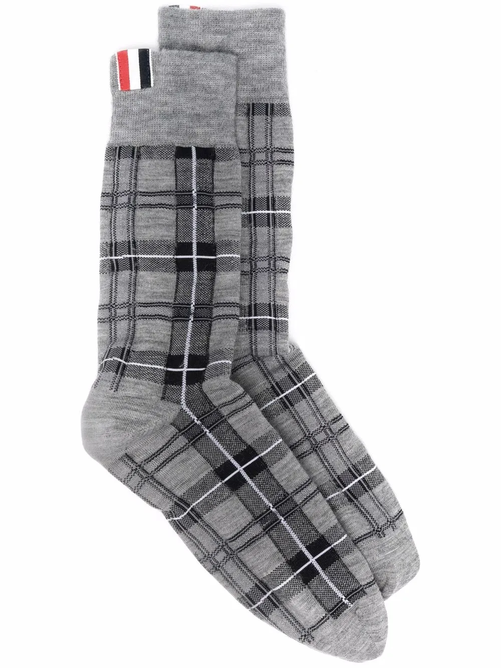 

Thom Browne tartan pattern jacquard socks - Grey