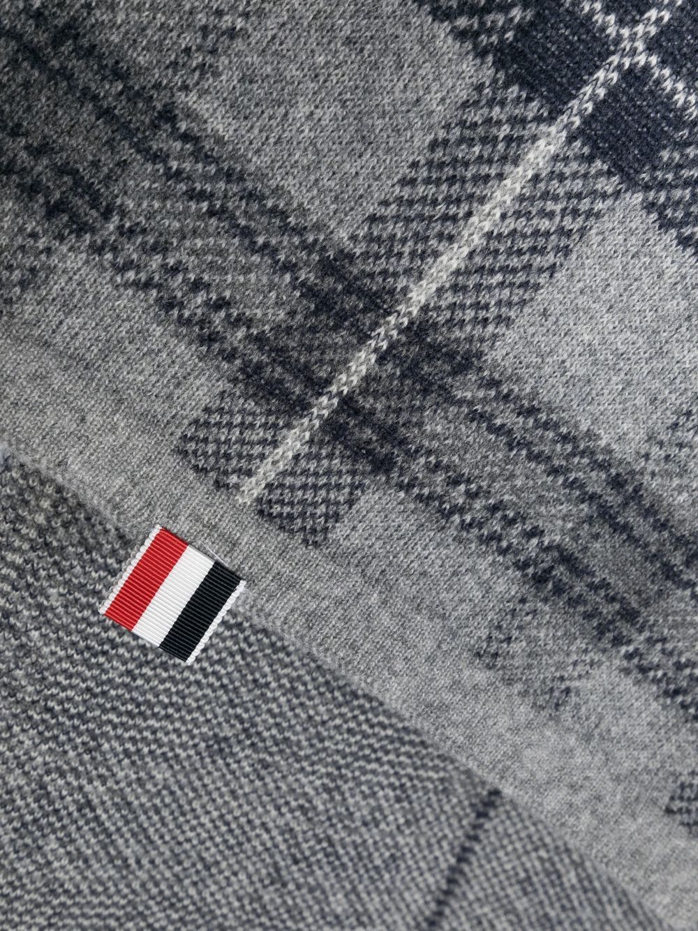 Thom Browne Tartan Pattern Cashmere Scarf Farfetch