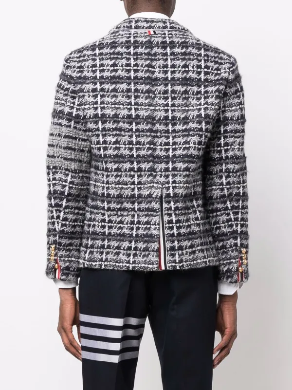 Thom Browne Tweed single-breasted Blazer | Grey | FARFETCH