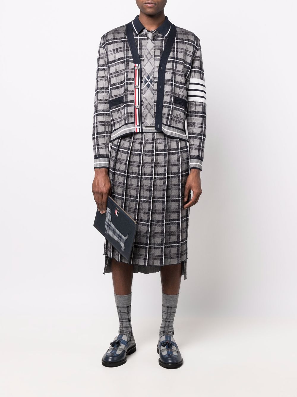 Thom Browne Rok met tartan ruit - Grijs