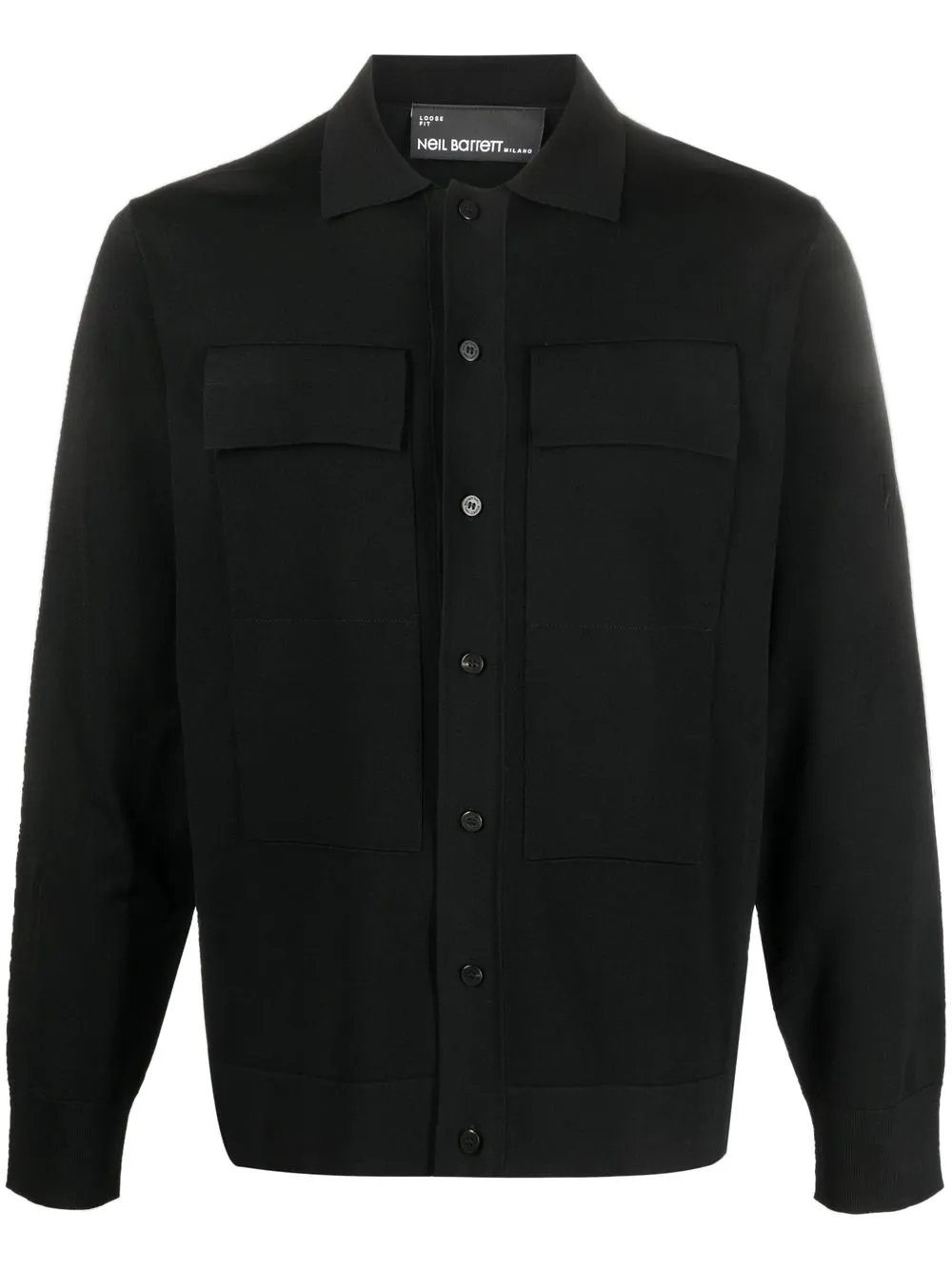 

Neil Barrett patch-pockets long-sleeve shirt - Black