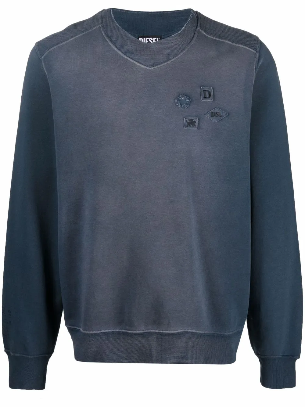 

Diesel sudadera Manny con detalle de parches - Azul