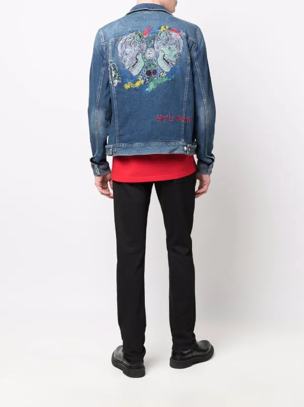 Zadig\u0026Voltaire skull-embroidered Denim 