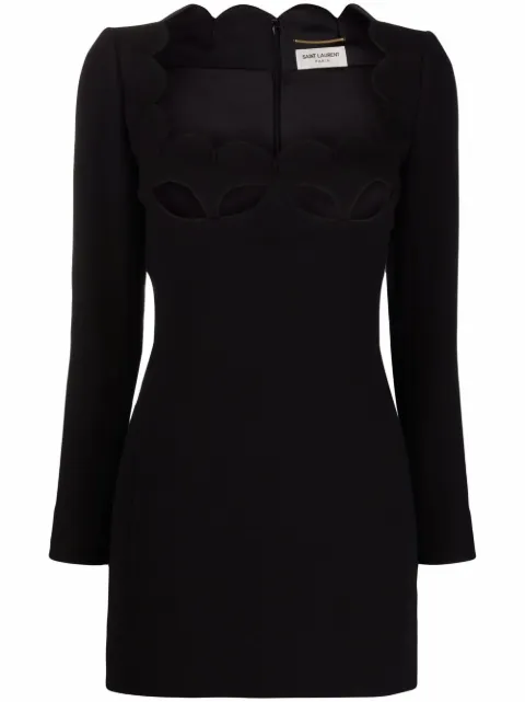 Saint Laurent robe courte en laine à découpes