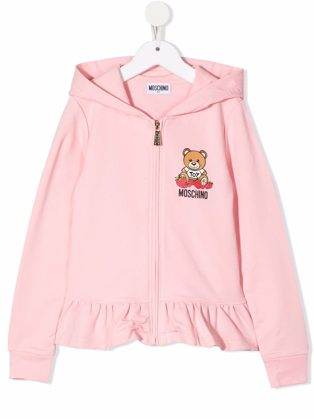 

Moschino Kids hoodie con volantes y logo - Rosado