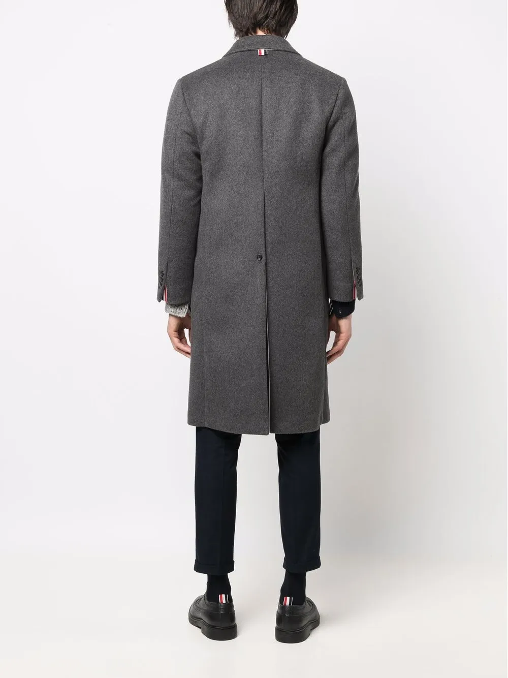 Shop Thom Browne Single-breasted Coat In Grey