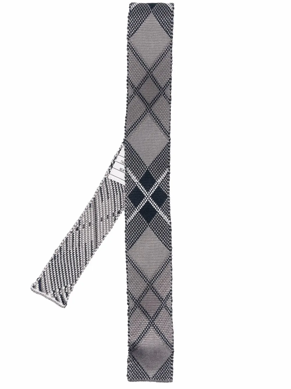 

Thom Browne corbata de seda tejida con motivo jacquard - Gris