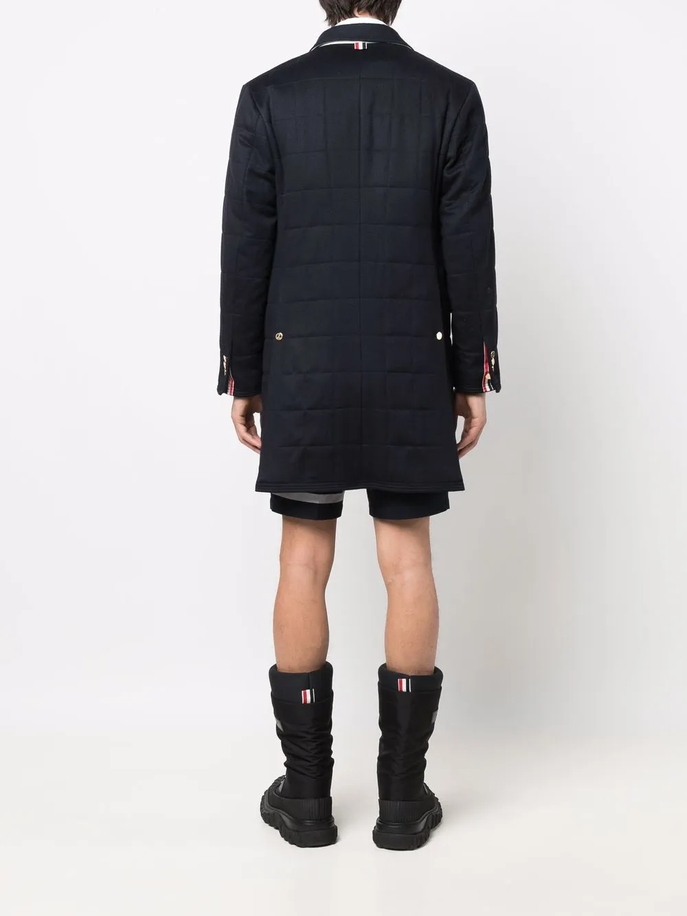 Shop Thom Browne Padded Long-line Jacket In Blue