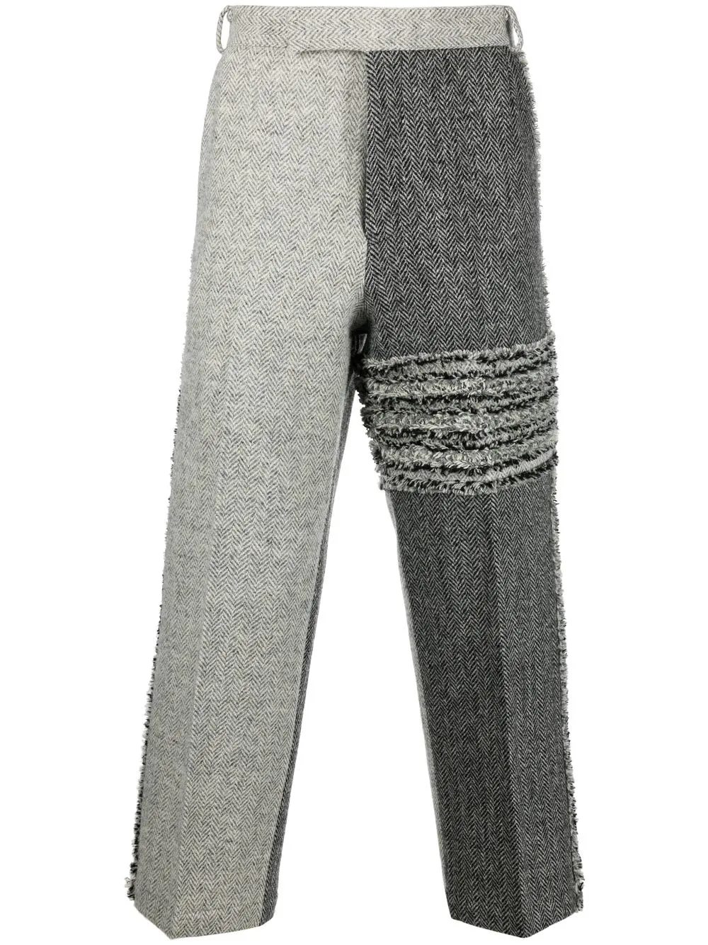 

Thom Browne Unconstructed herringbone-pattern chinos - Grey