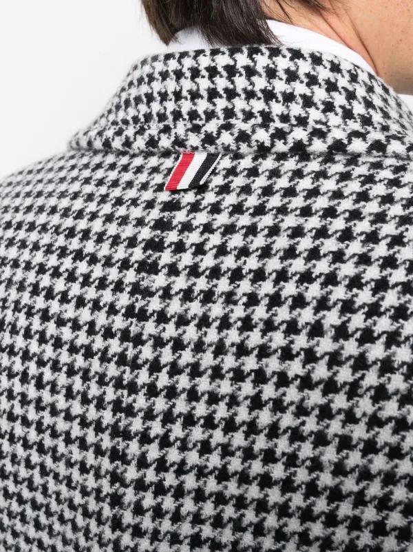 Thom Browne houndstooth-pattern single-breasted Coat | Black