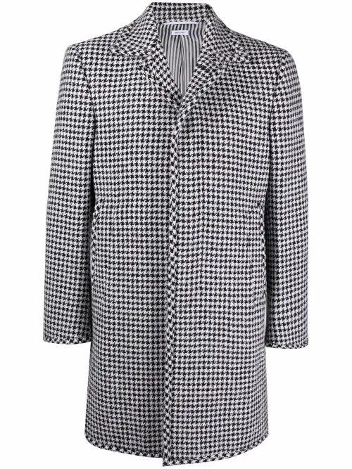 Manteau boutonné à motif pied-de-poule - Thom Browne - Modalova
