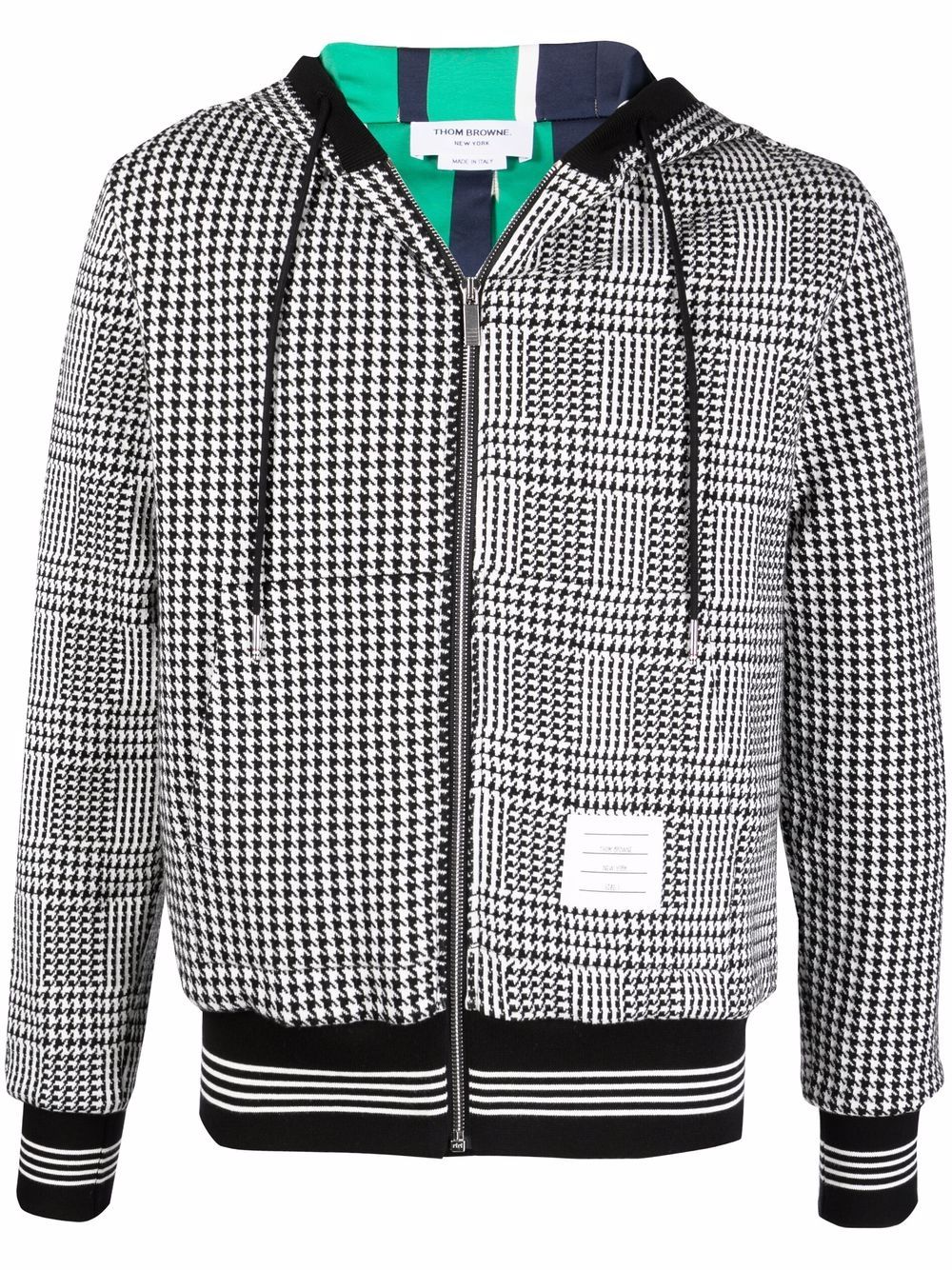 

Thom Browne hoodie con motivo pied de poule - Negro