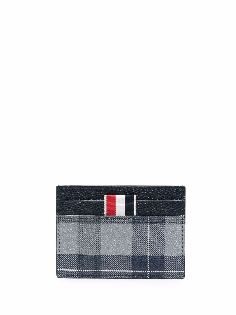 

Thom Browne tartan-print cardholder - Grey