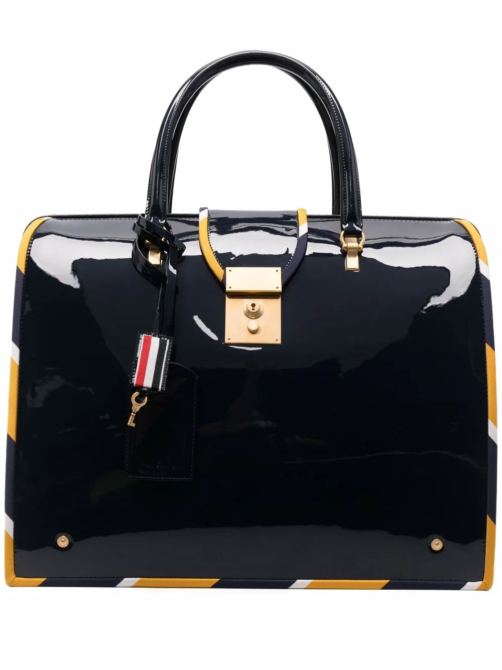 

Thom Browne Mr Thom patent leather tote bag - Blue