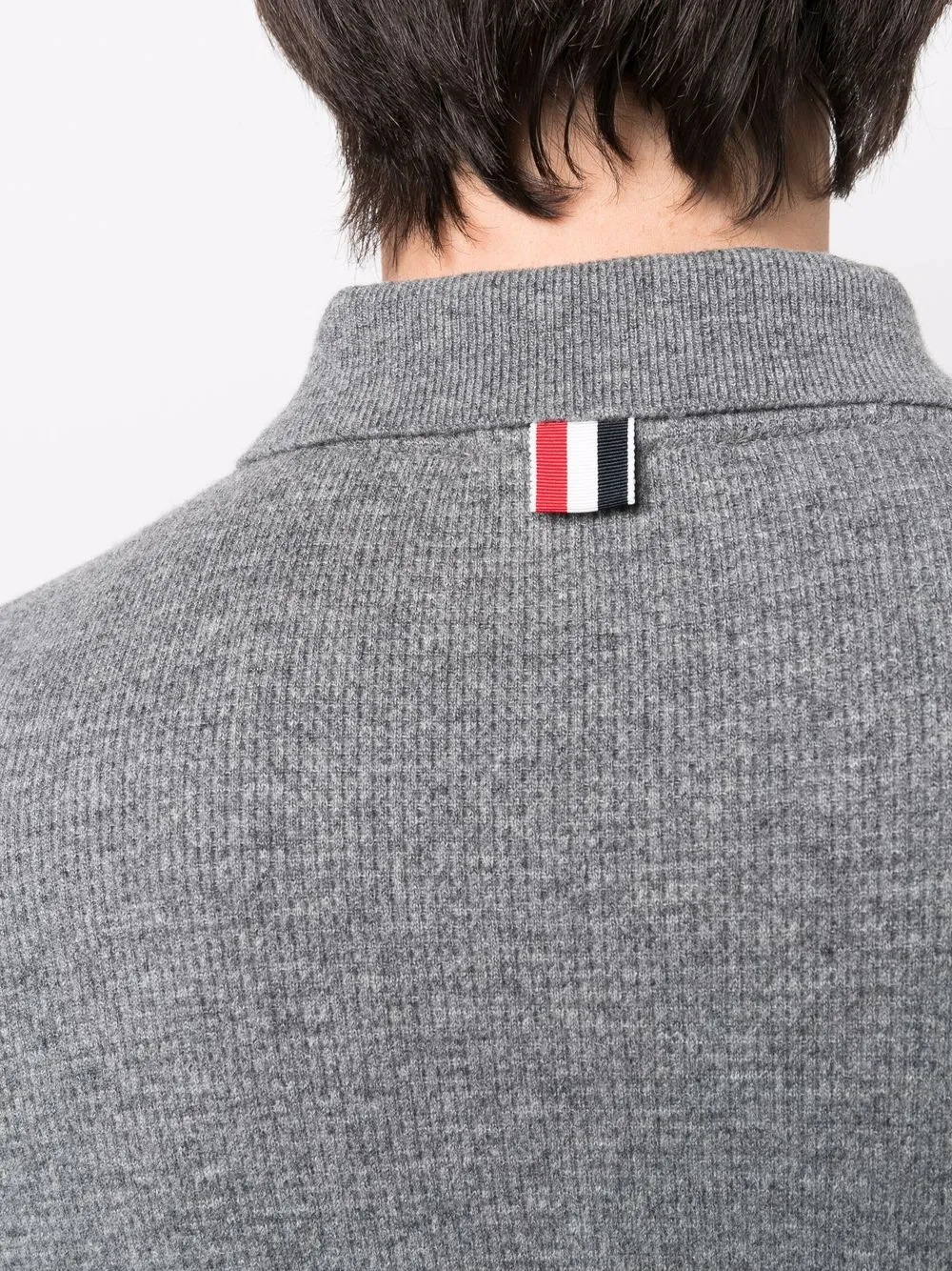 Thom Browne Long-sleeve Polo Shirt In Grey