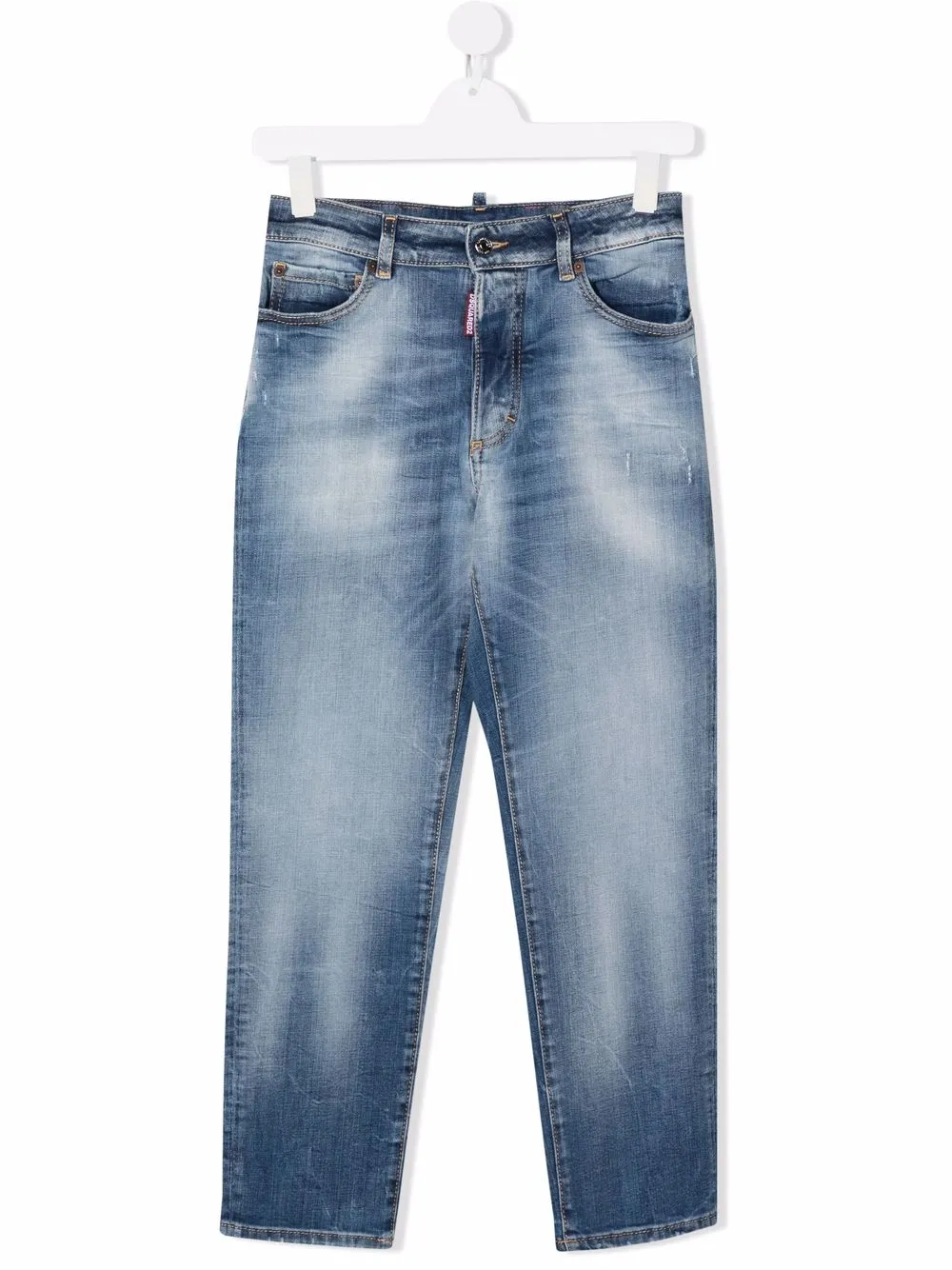 

Dsquared2 Kids vaqueros rectos con efecto lavado - Azul