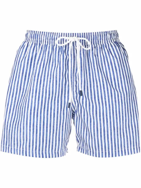 Fedeli short de bain rayé à taille à lien de resserrage 