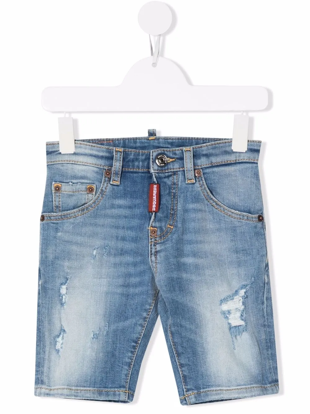 

Dsquared2 Kids shorts de mezclilla con efecto envejecido - Azul