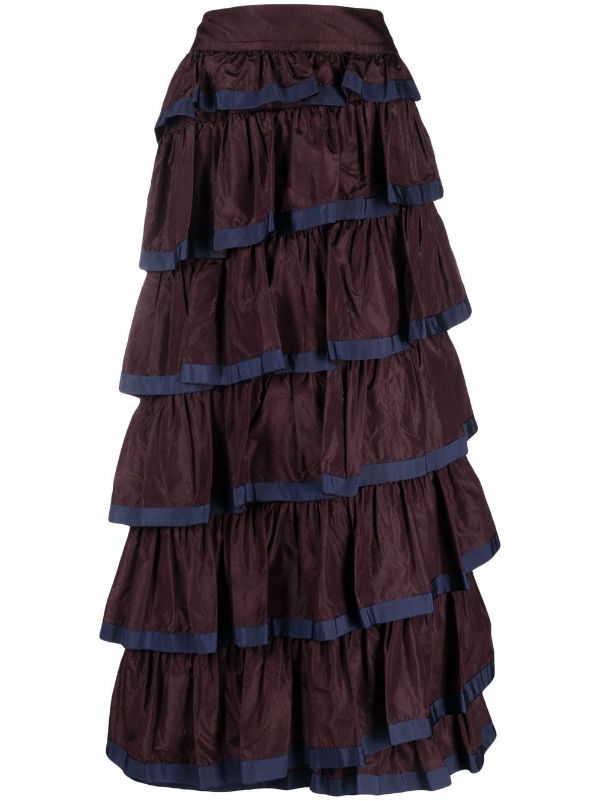 Long ruffle outlet skirt