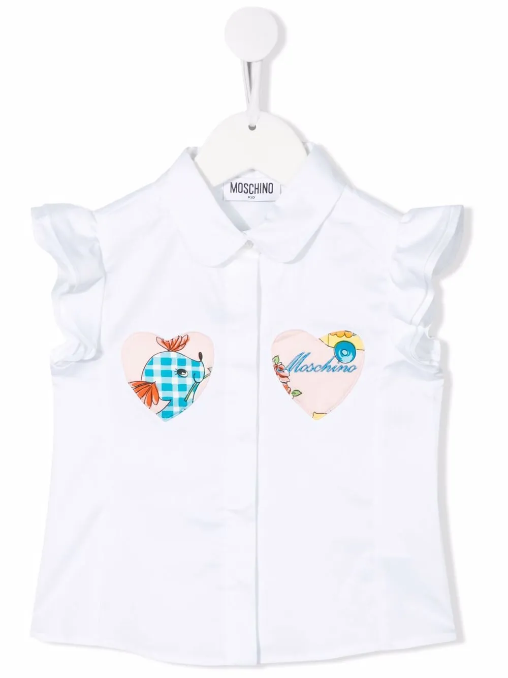 

Moschino Kids camisa con logo bordado - Blanco