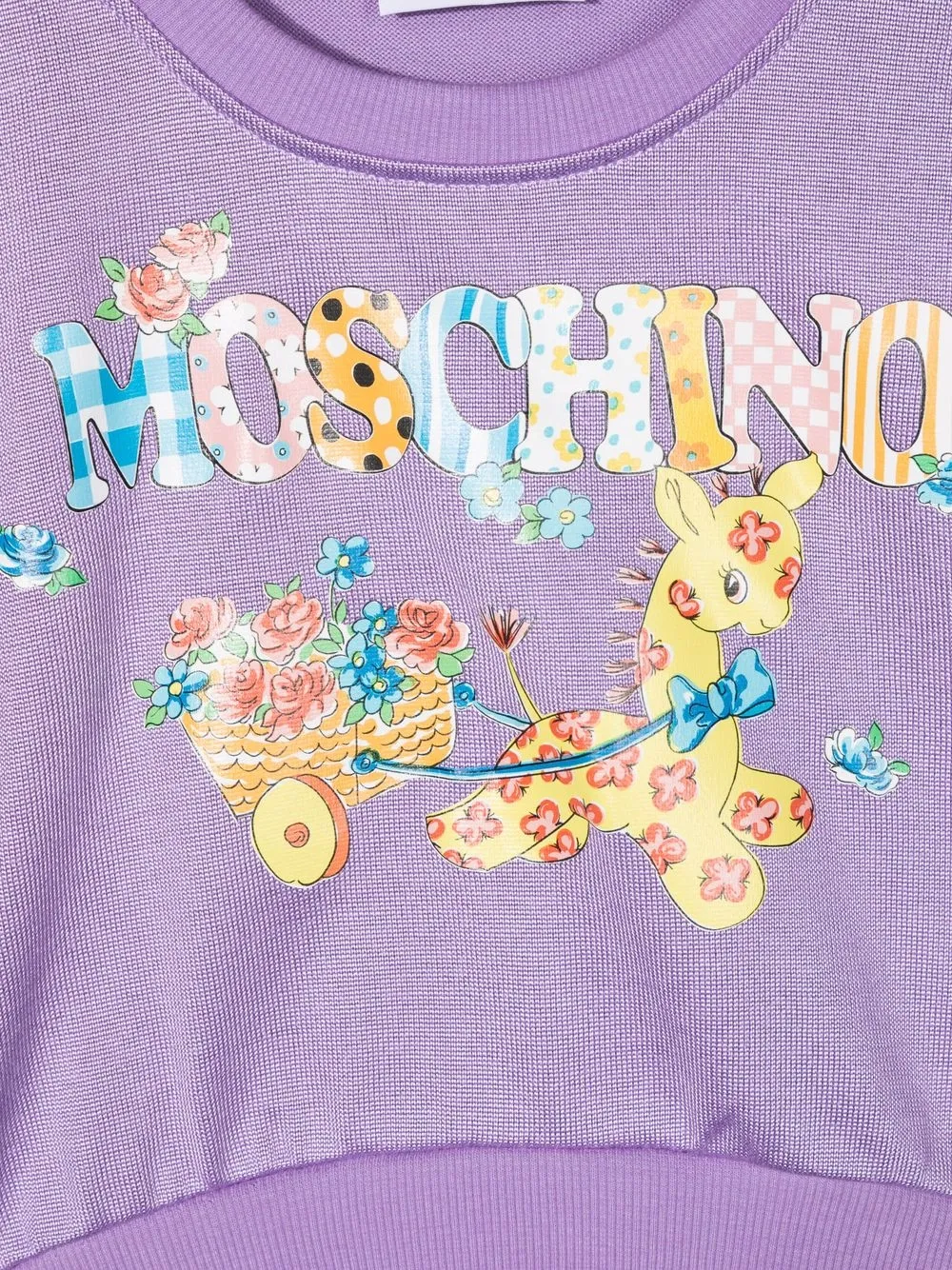  Moschino Kids Sweatshirt Mit Logo Print   Violett 