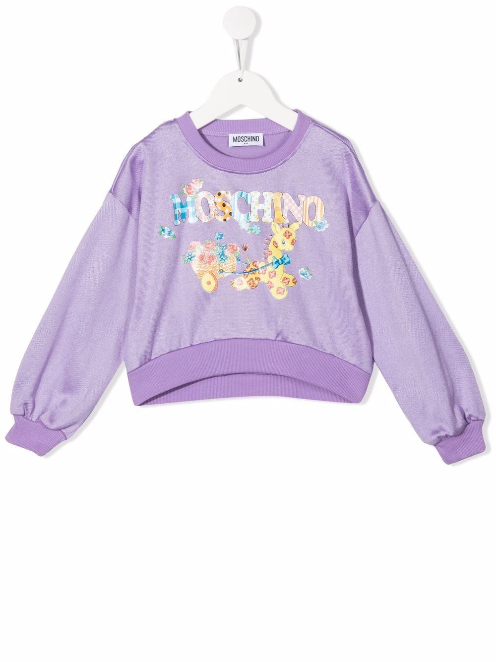 Moschino Kids logo-print sweatshirt - Purple