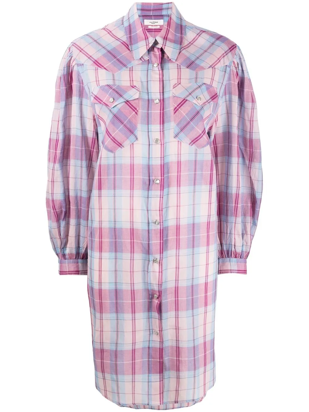 

Isabel Marant Étoile Britany longline plaid shirt - Pink