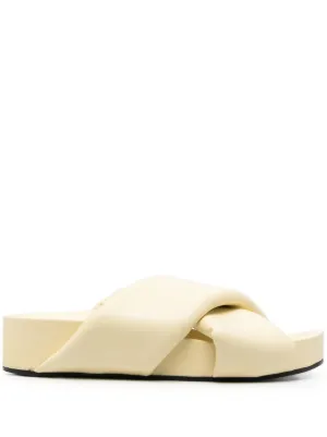 Jil Sander クロスストラップ サンダル | ニュートラル | FARFETCH JP