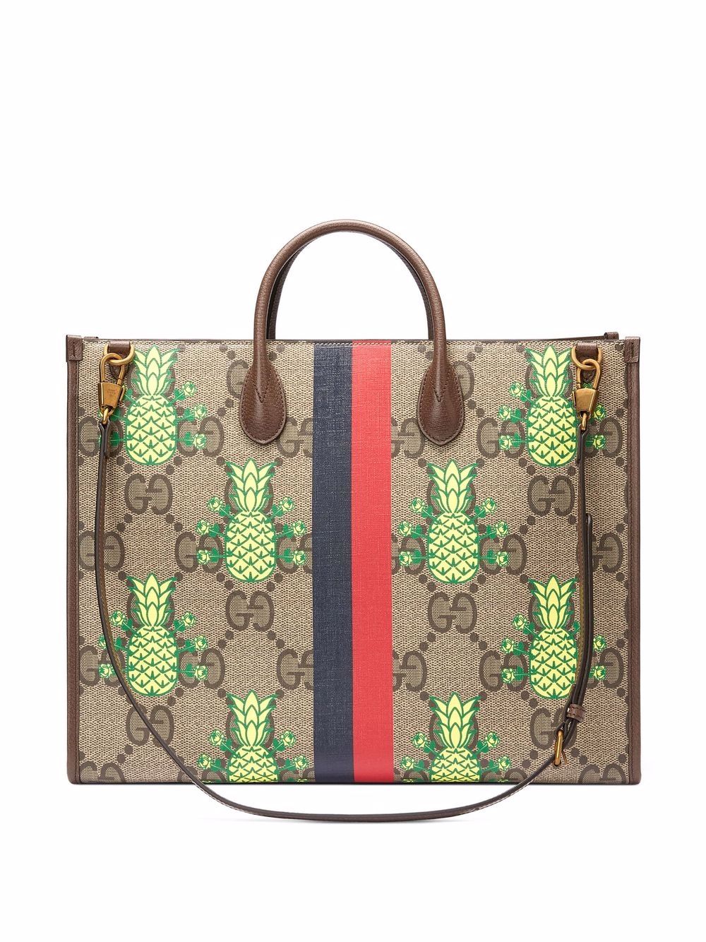 Shop Gucci interlocking G monogram pineapple two-way bag with Express ...