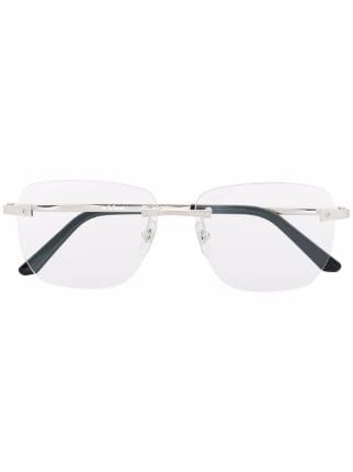 Cartier Eyewear Rimless square frame Glasses Farfetch