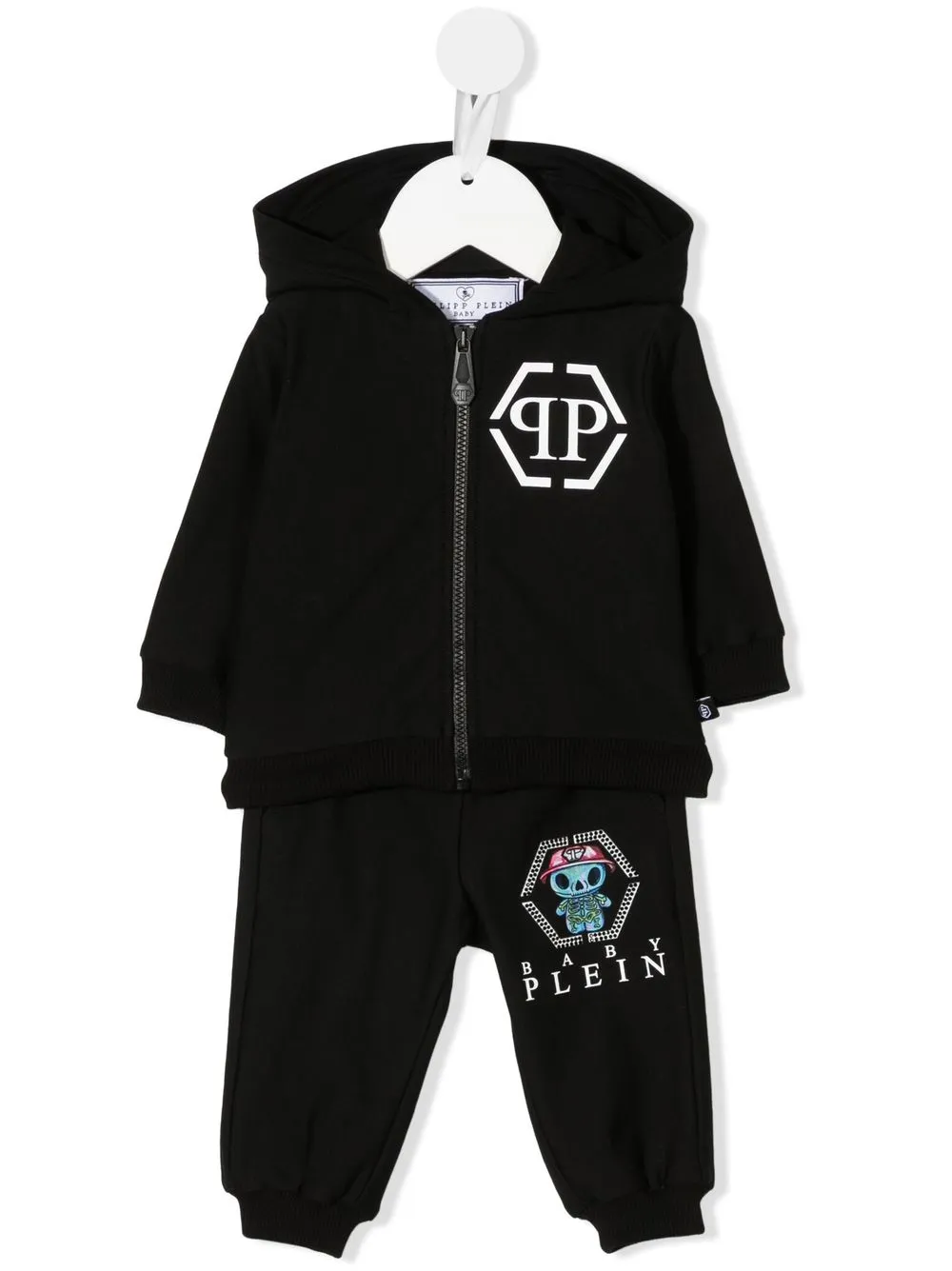 

Philipp Plein Junior traje deportivo con logo estampado - Negro