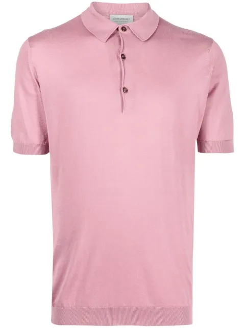 John Smedley fine-knit short-sleeved polo shirt