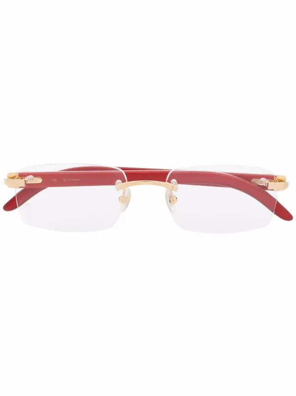 Cartier Eyewear Rimless square frame Glasses Farfetch