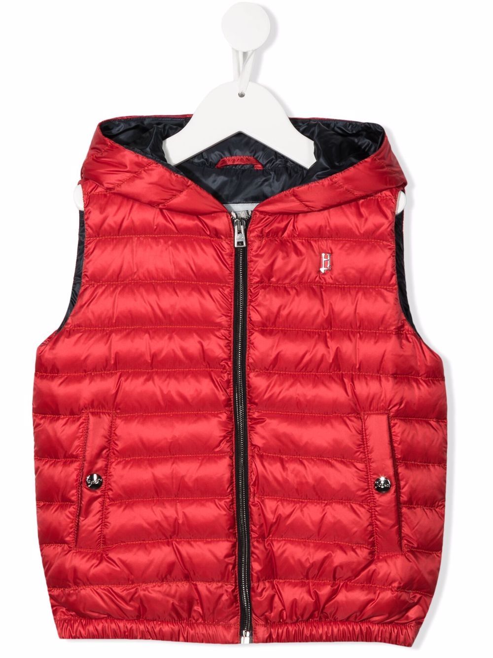 

Herno Kids chaleco capitonado con capucha - Rojo