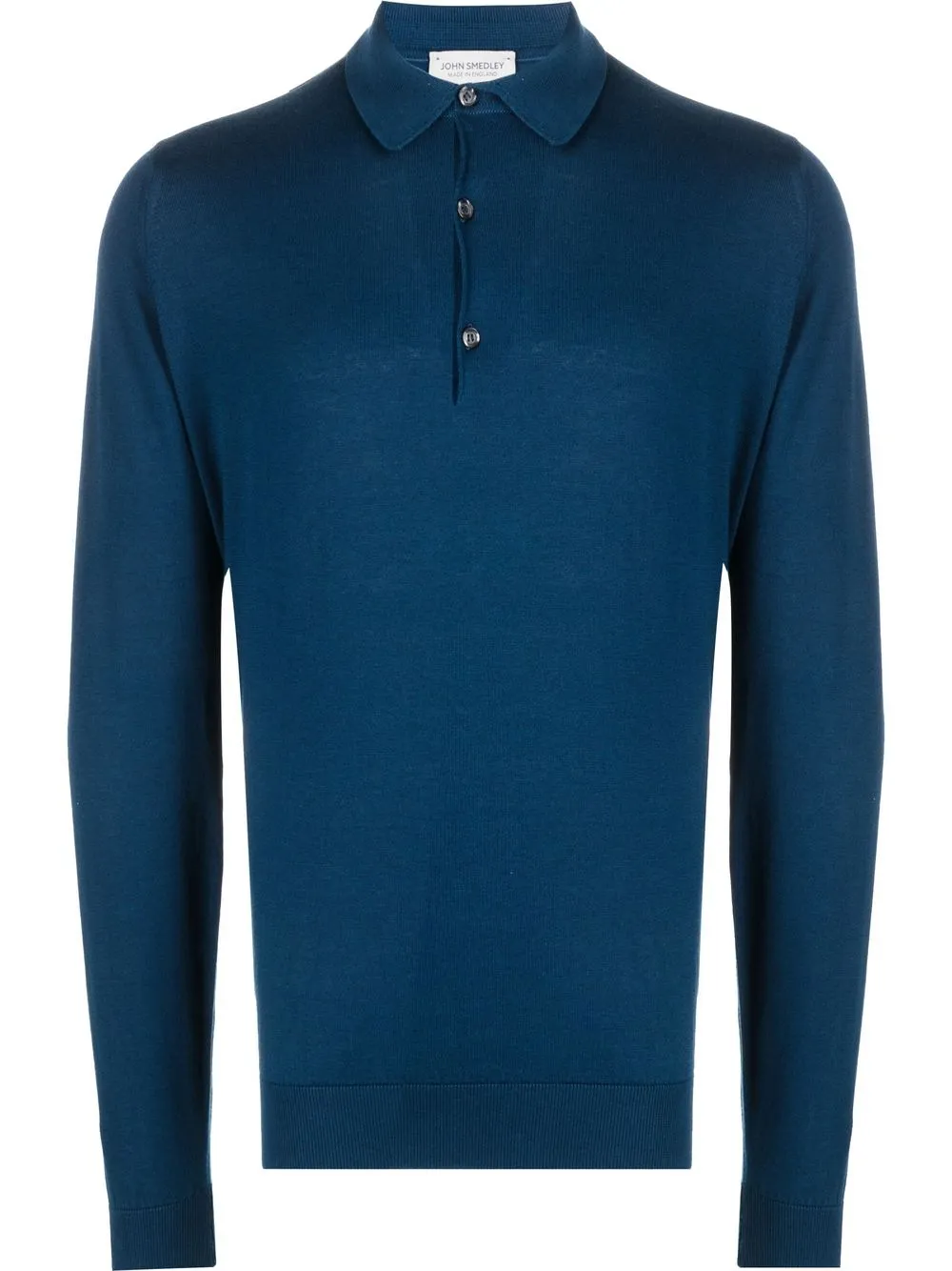 

John Smedley playera tipo polo de tejido fino - Azul